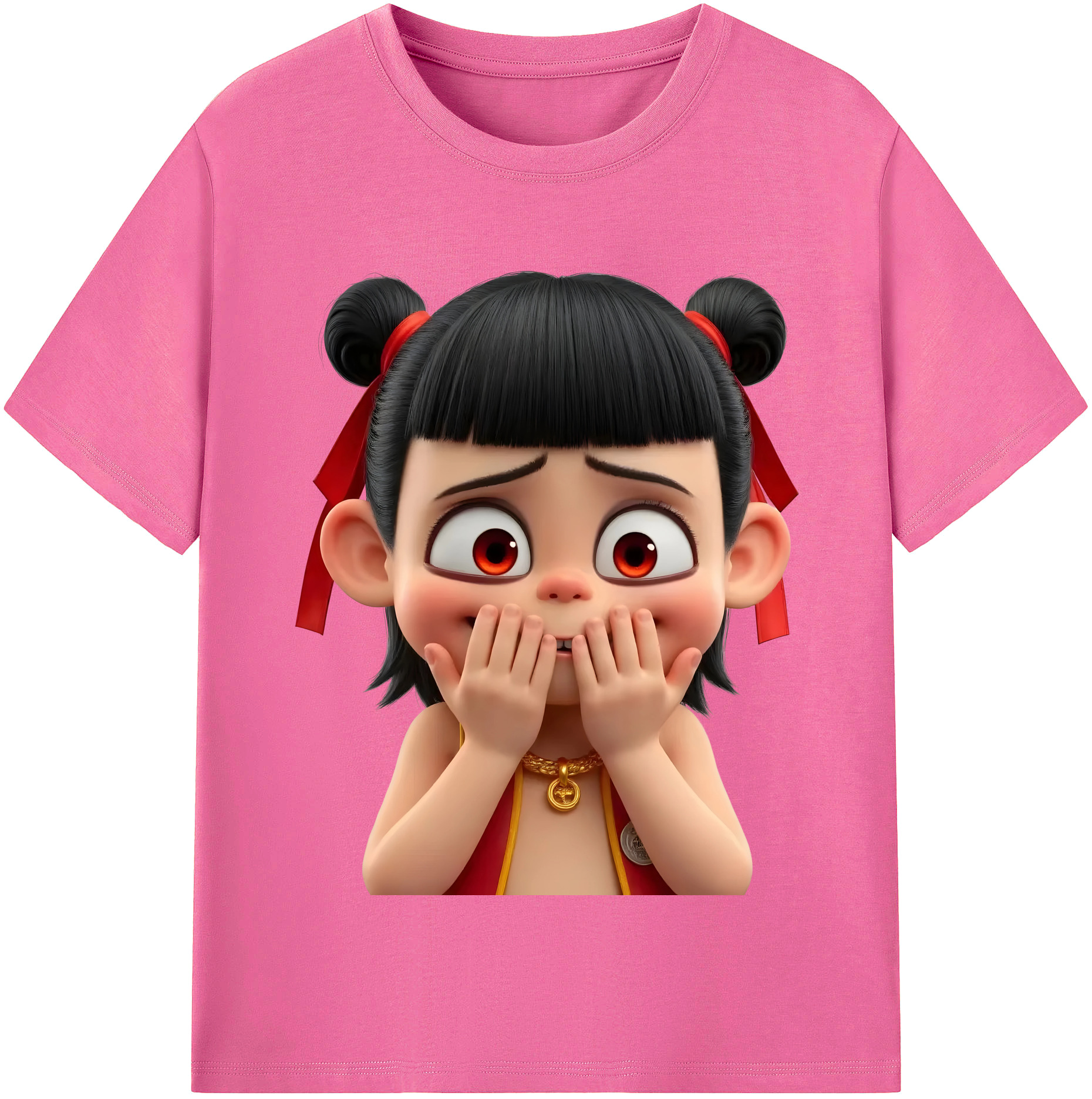 （画像用） Ne Zha 2 ナタ 魔童の大暴れ レディースカジュアルプリントTシャツ（綿100％）